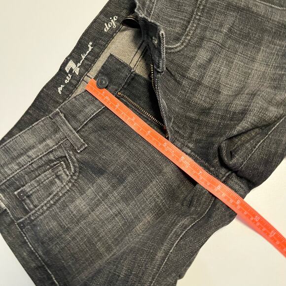 7FAM Dojo Jeans Size 28 Black Flare Diamond Rhinestone - Picture 9 of 16